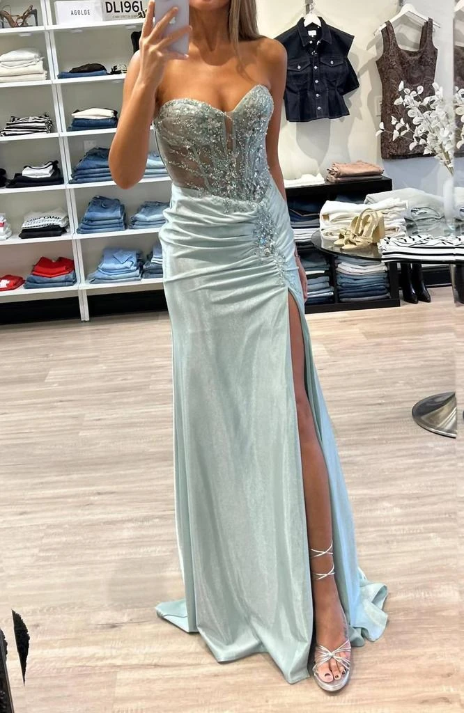 Amelia Couture Amelia Couture - Strapless Beaded Corset Gown