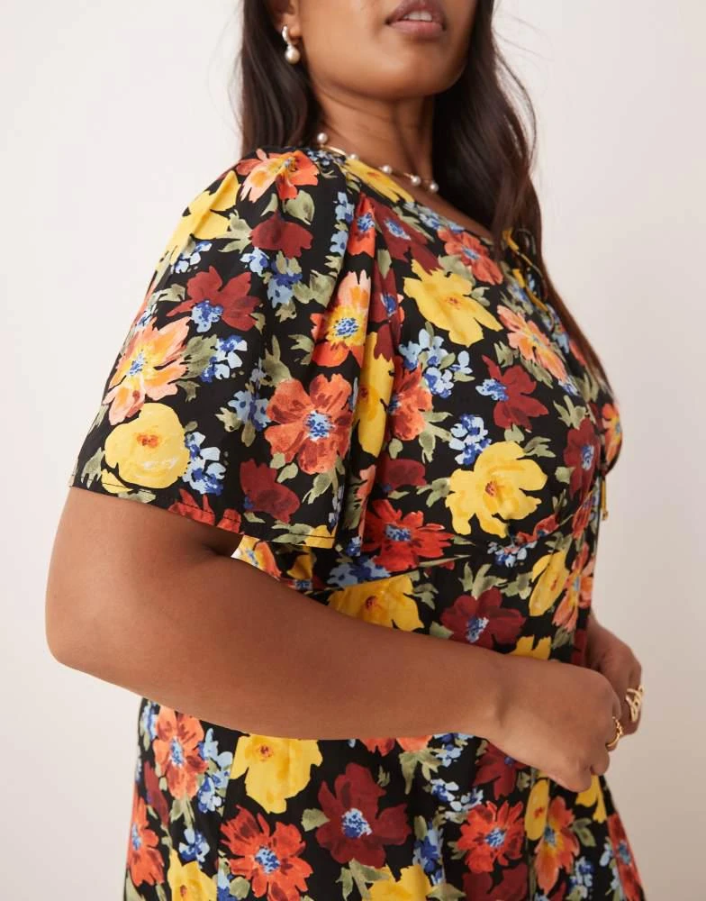 Nobody's Child Plus Nobody's Child Plus Anna flutter sleeve midi dress in bright floral 3