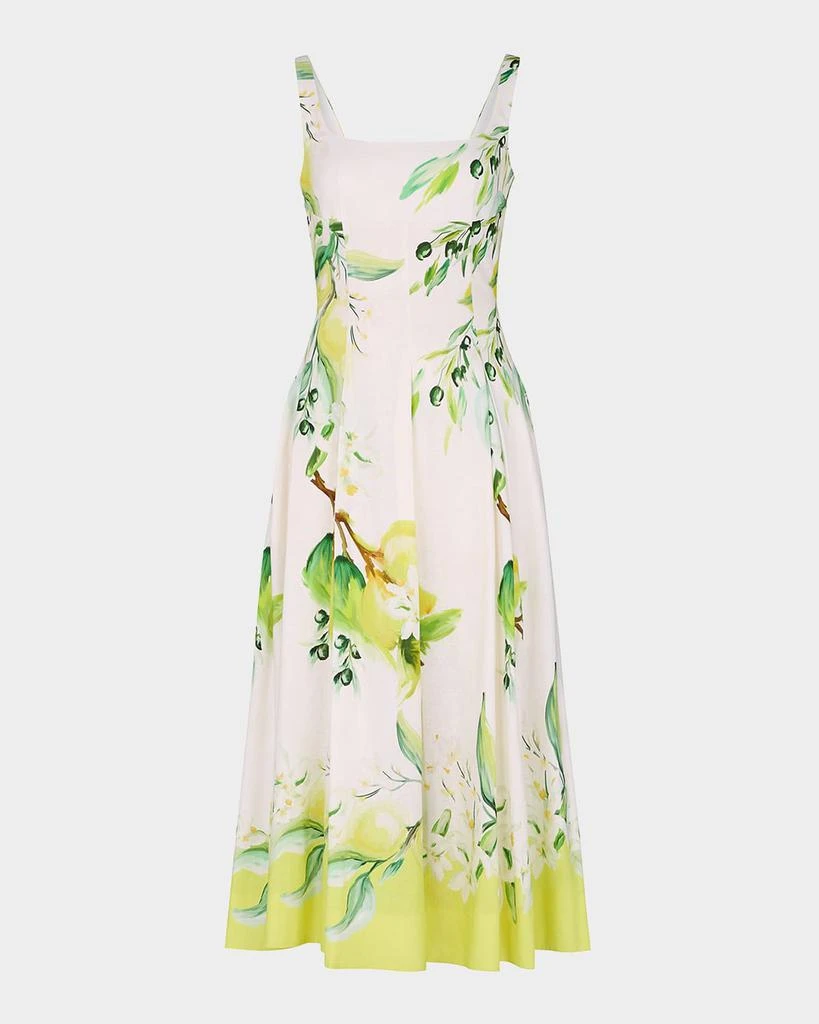NICHOLAS Alexandra Pleated Floral-Print Maxi Dress 1