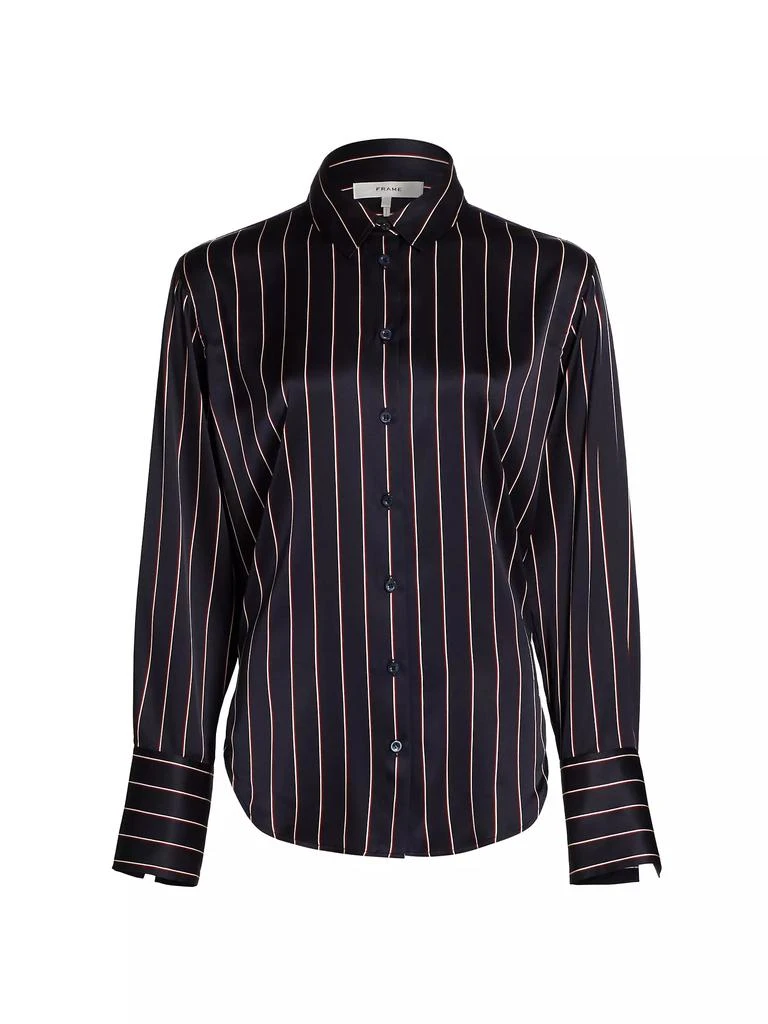FRAME Striped Silk Standard Shirt 1