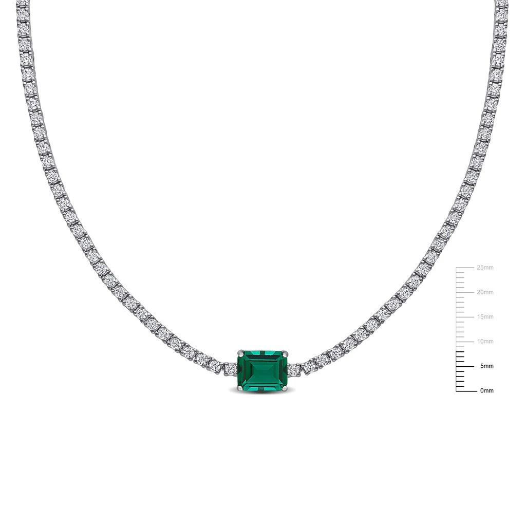 Mimi 
Max 15 7/8ct TGW Created Emerald Created White Sapphire Necklace Sterling Silver 3