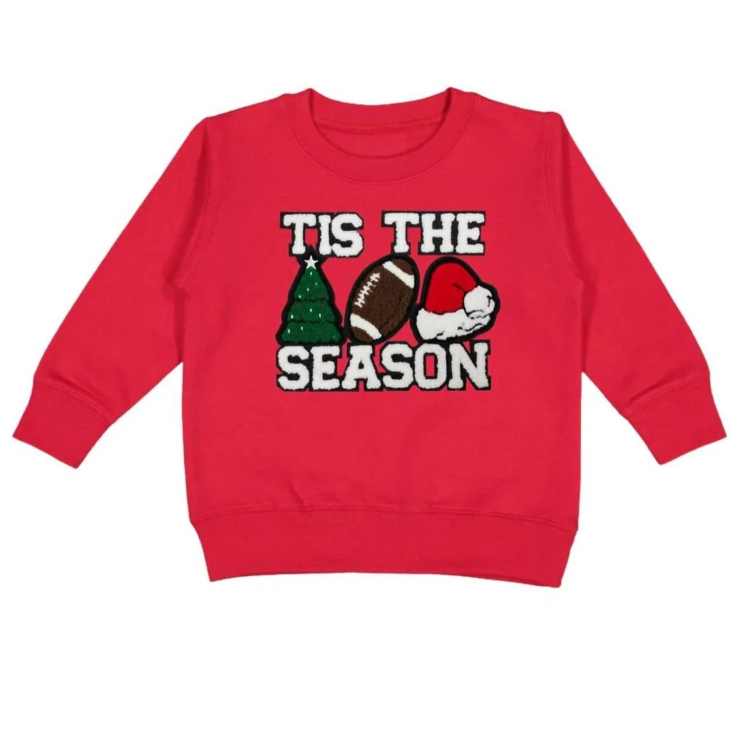 SWEET wink Tis The Season Patch Christmas Sweatshirt In Red 2