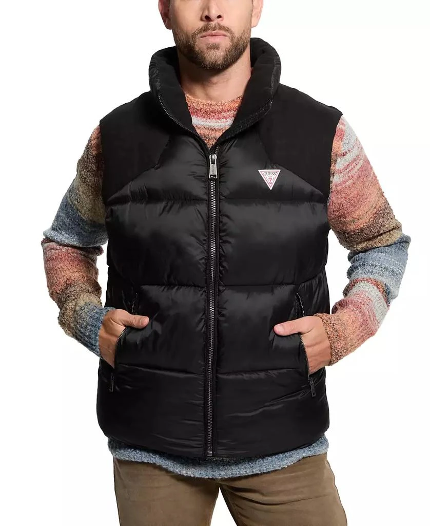GUESS Men's Fabric Block Puffer Vest 1