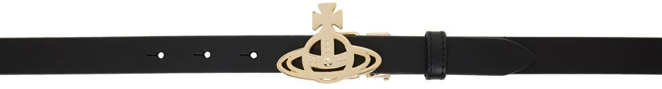 Vivienne Westwood Black Small Line Orb Buckle Belt 1