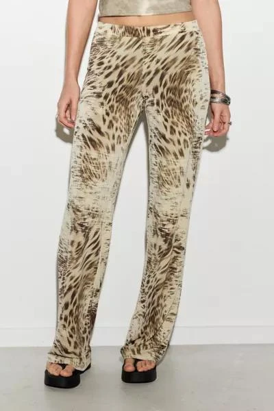 Urban Outfitters UO Leopard Print Straight-Leg Trouser Pant 1