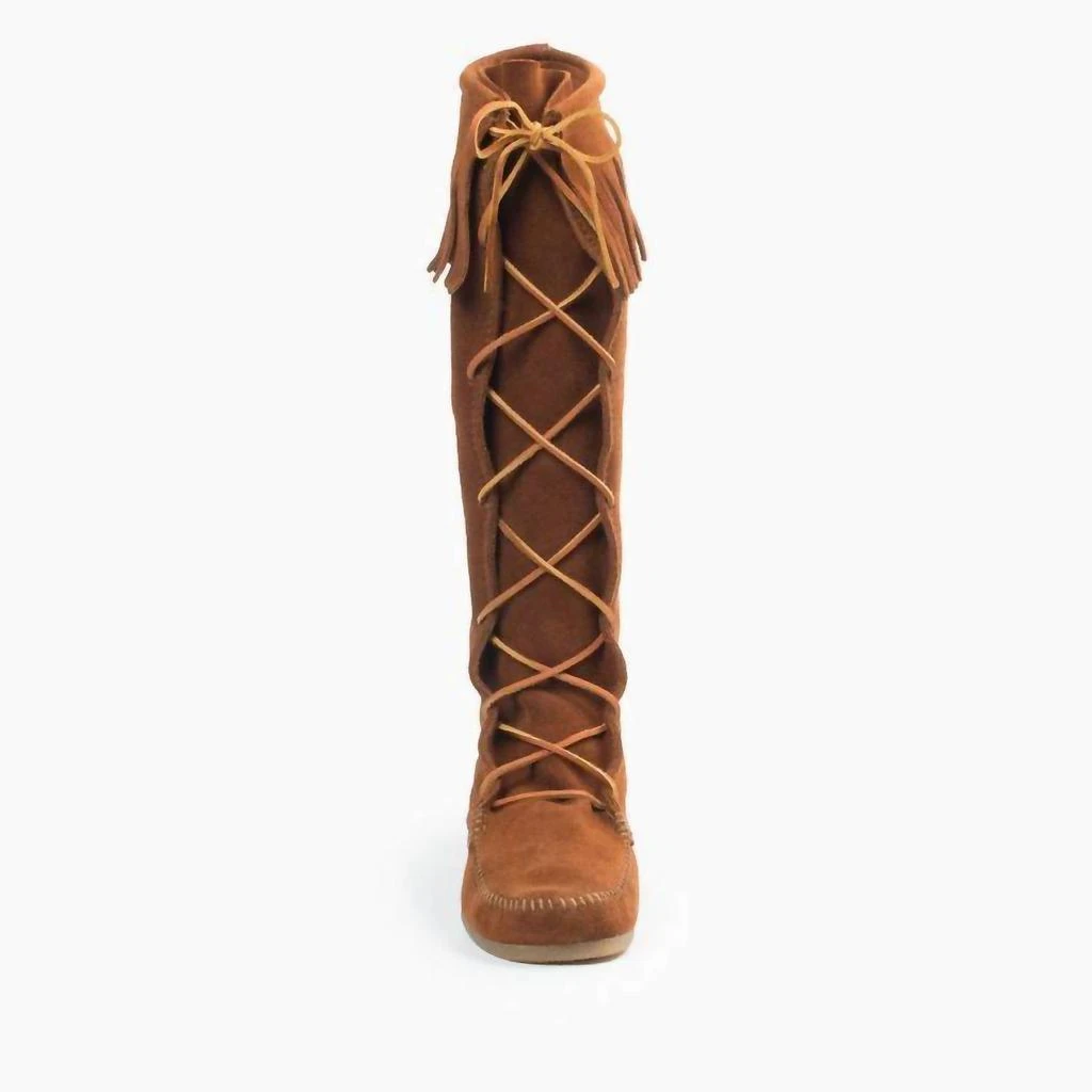 Minnetonka Minnetonka - Women's Front Laced Knee High Fringe Moccasin Boot 4