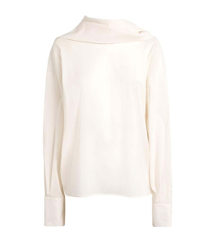 Carven Stretch-Toile Opera Sheer Blouse