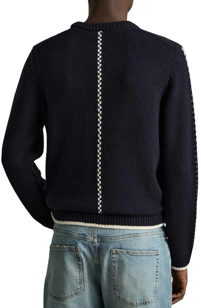 REISS Parvey Geo Pattern Wool Blend Crewneck Sweater 2
