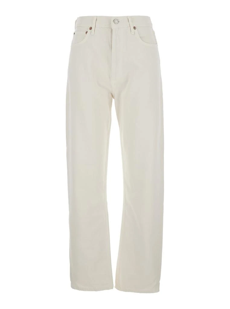 AGOLDE 90s White Jeans With Five-pocket Design And Logo Patch On The Rear In Denim Woman 1