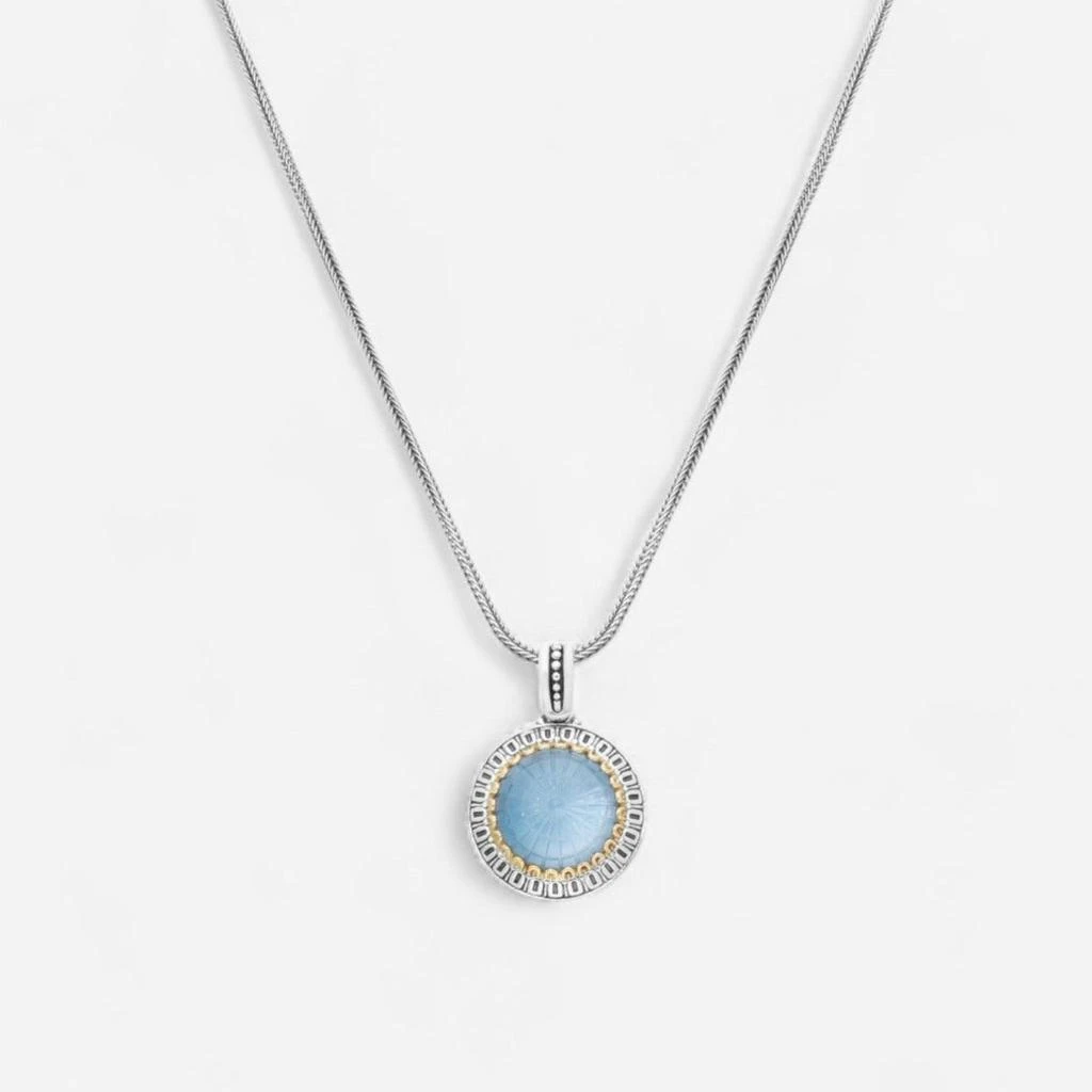 Konstantino Konstantino Dome Sterling Silver 
18k Yellow Gold Blue Spinel 
Mother of Pearl Pendant MEKJ732-628