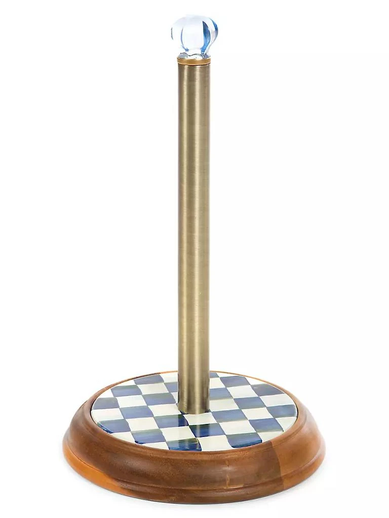 MacKenzie-Childs Royal Check Wood Paper Towel Holder 1