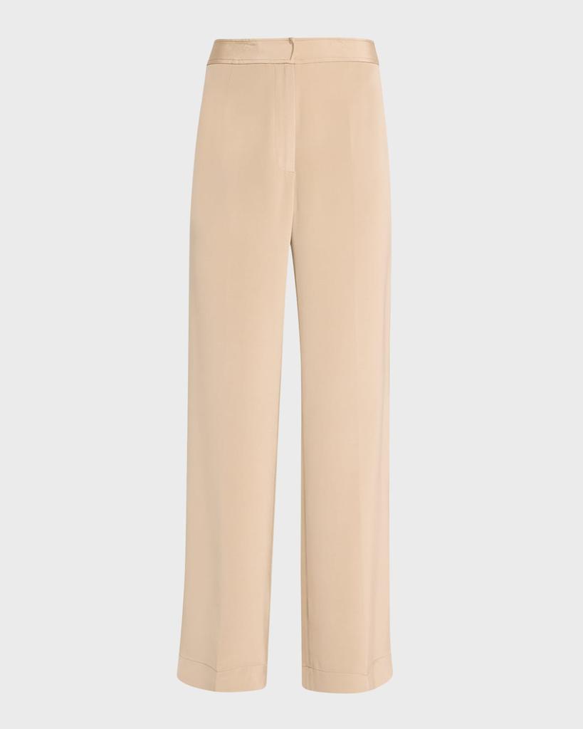 Libertine Fawn Wide-Leg Silk Trousers