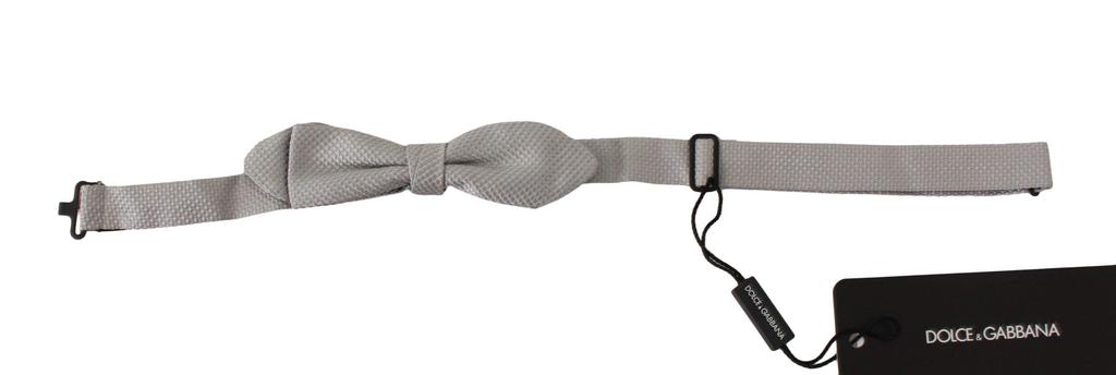 Dolce & Gabbana Dolce & Gabbana  Gray 100% Silk Faille Adjustable Neck Bow Tie Papillon