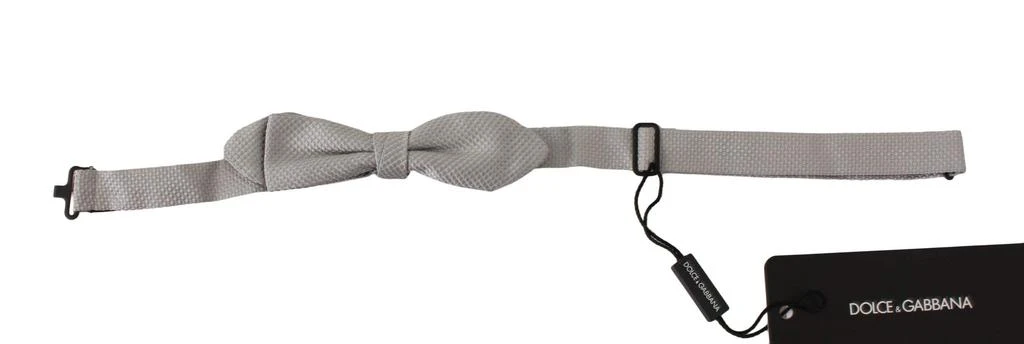 Dolce & Gabbana Dolce & Gabbana  Gray 100% Silk Faille Adjustable Neck Bow Tie Papillon 1