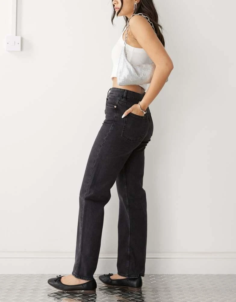 Monki Monki Zami high waist straight leg jeans in black 3