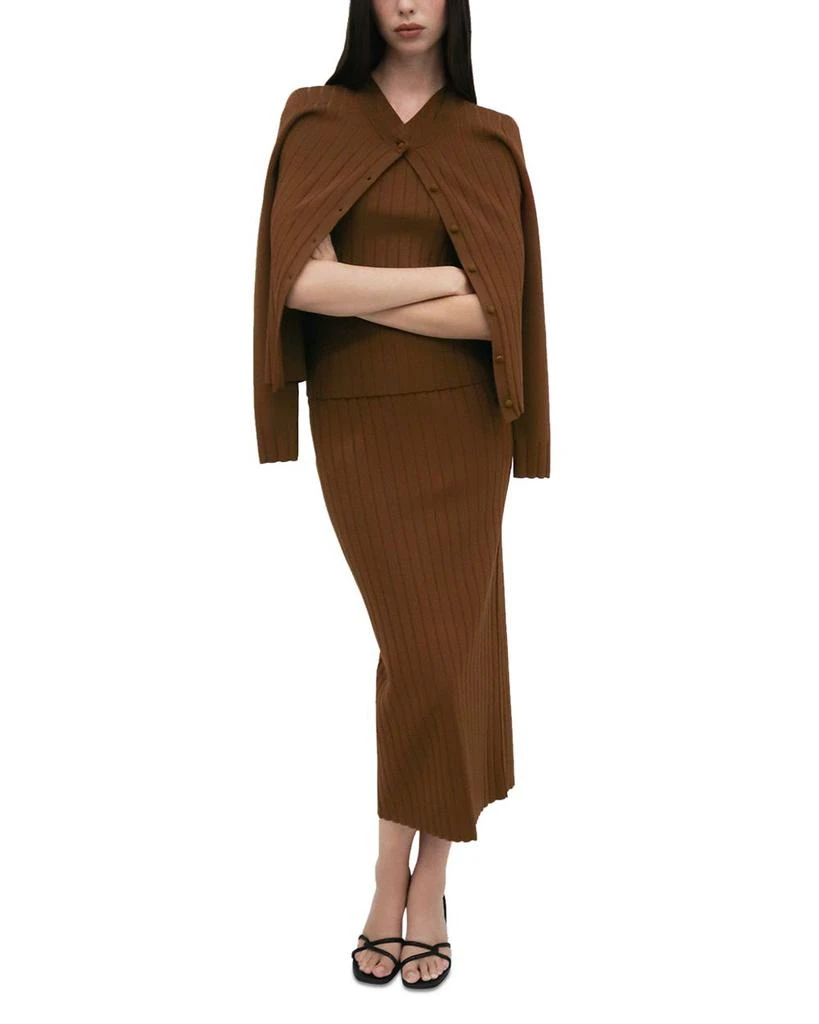 ROSETTA GETTY Ribbed Button Front Cardigan 2