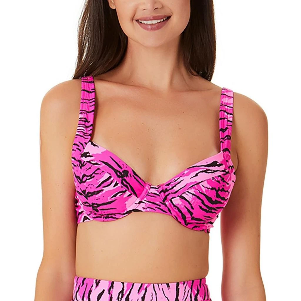 California Waves Womens Tiger Print Underwire Bikini Swim top 3