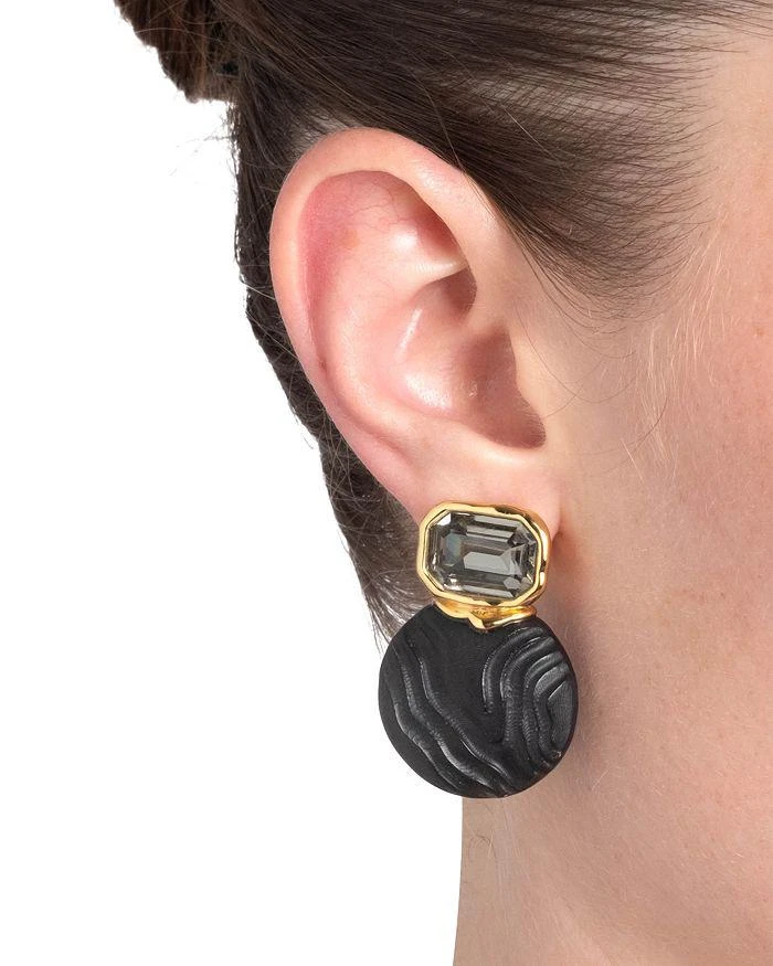 Alexis Bittar Madera Jet Crystal & Disc Drop Earrings in 14k Gold Plated 2