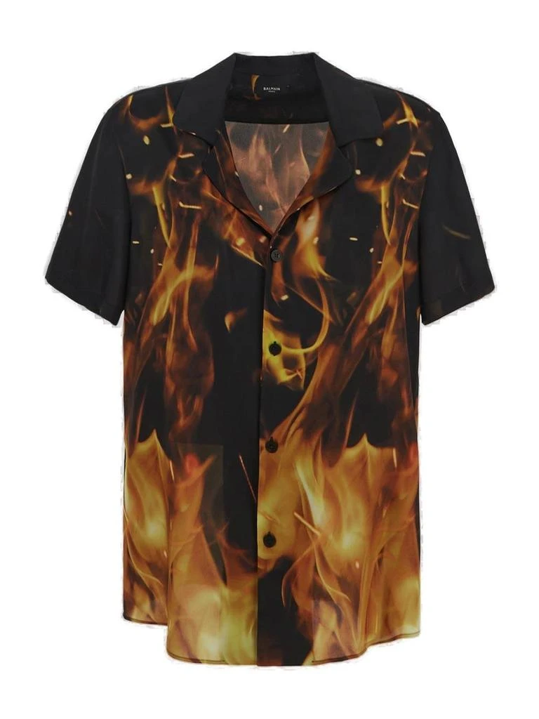 Balmain Balmain Fire Printed Pyjama Style Shirt 1