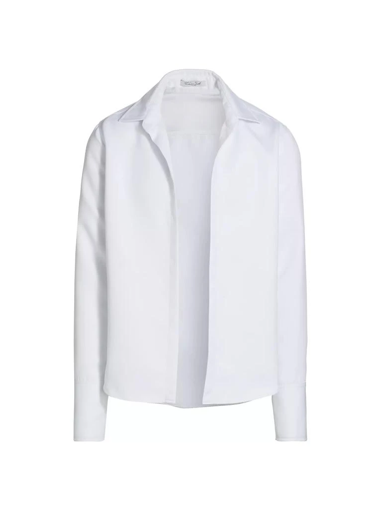 LaQuan Smith Open Chest Matte Satin Dress Shirt 1