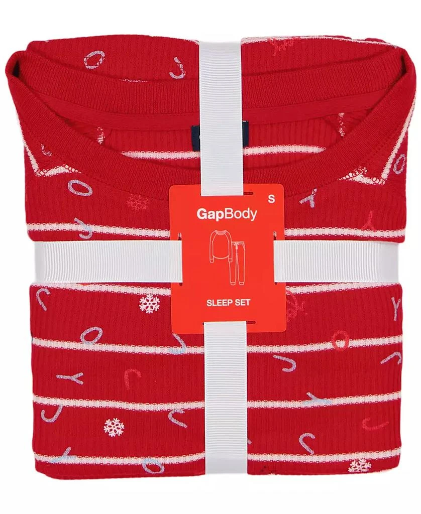 GAP GapBody Women's Packaged Ribbed Printed Jogger Pajama Set 5