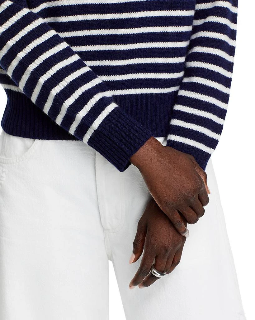 AQUA Button Shoulder Striped Sweater - Exclusive 4