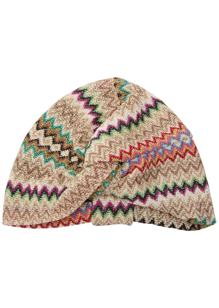 Missoni Head Wrap  Women Hat Multi Color Zig Zag Missoni Zig-Zag Pattern Hat - Green Pink & Black Multi  main image 4