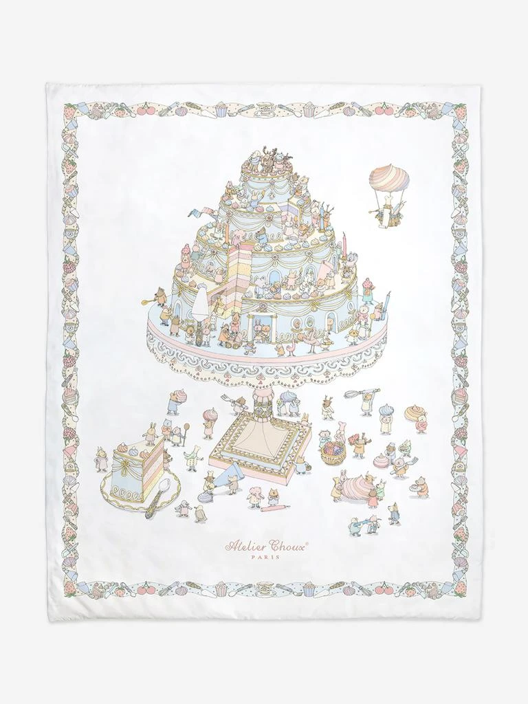 Atelier Choux Atelier Choux Baby Le Gateau / Chateau Choux Reversible Quilt in White (130cm) 2