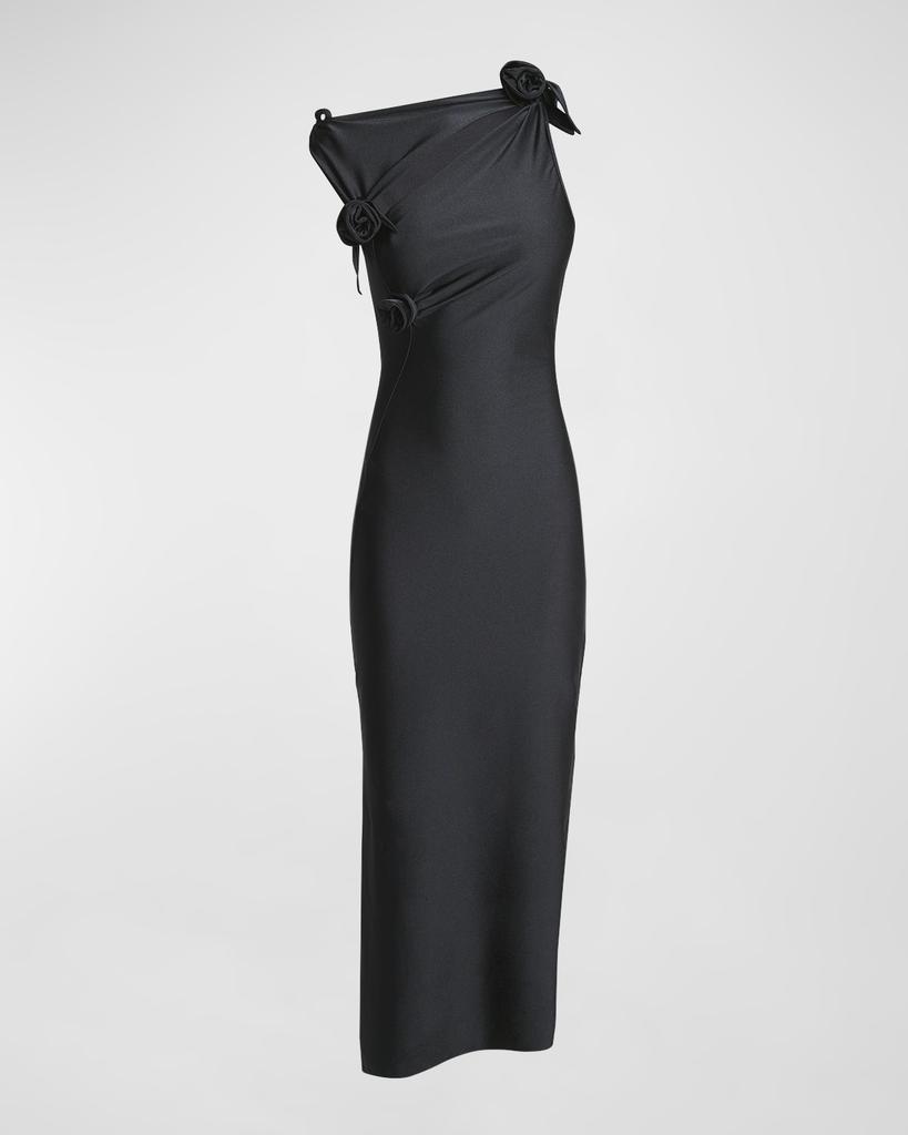 Coperni Asymmetric Flower Sleeveless Gown