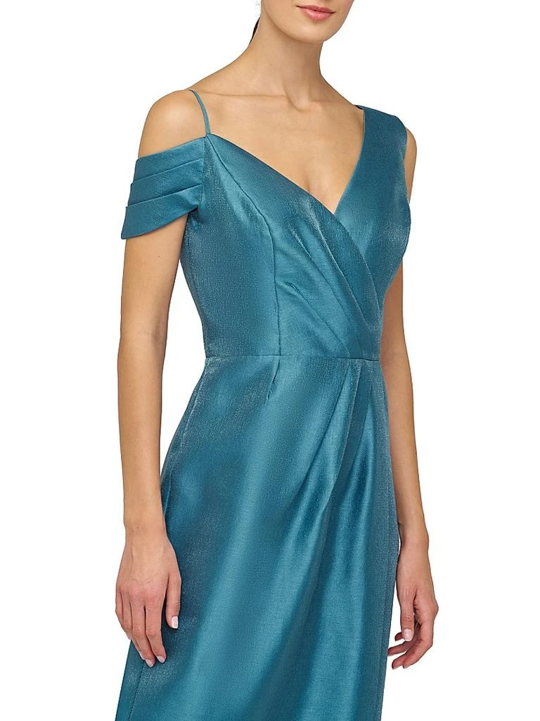 Kay Unger Rowan Asymmetric Metallic Column Gown 8