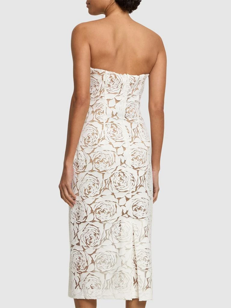ERMANNO Cotton Blend Strapless Midi Dress 2