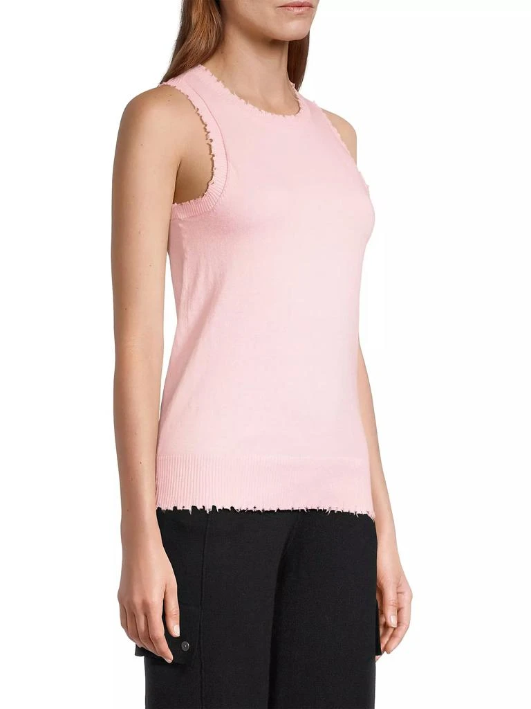 Minnie Rose Cotton-Cashmere Frayed Tank 4