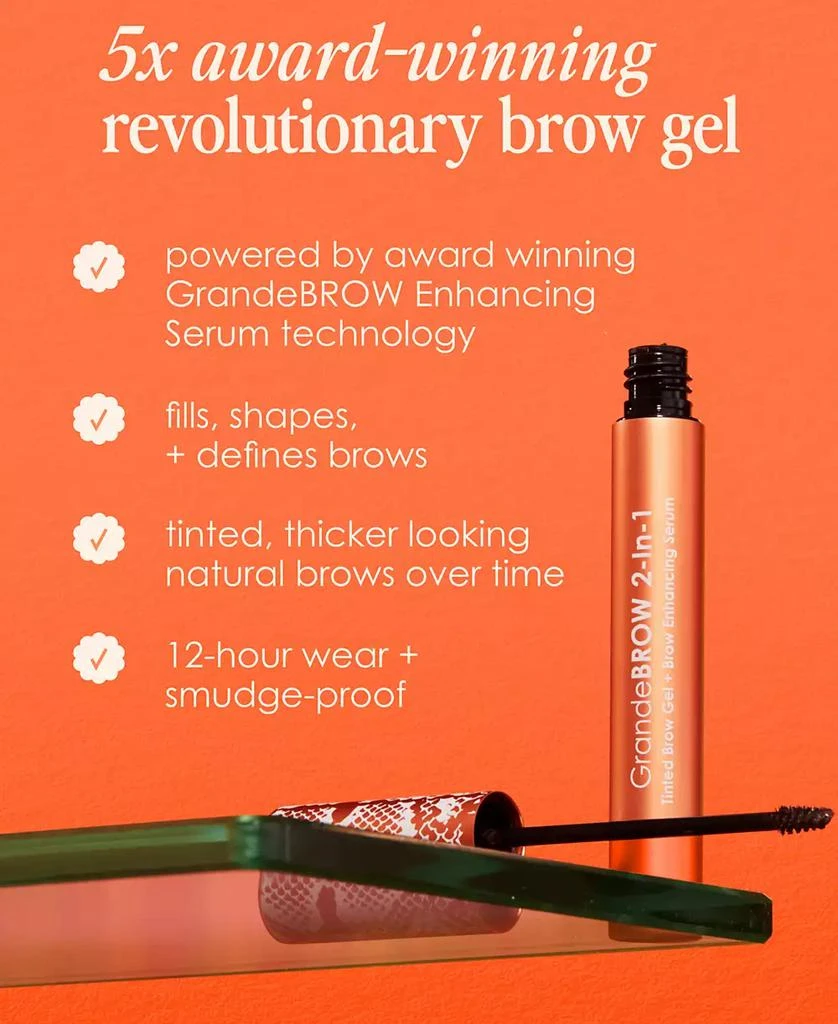Grande Cosmetics Travel-Size GrandeBROW 2-In-1 Tinted Brow Gel + Brow Enhancing Serum, 0.02 oz. 18