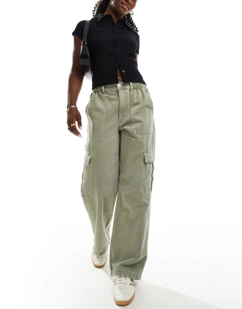 ASOS ASOS DESIGN cargo jean in washed khaki 1