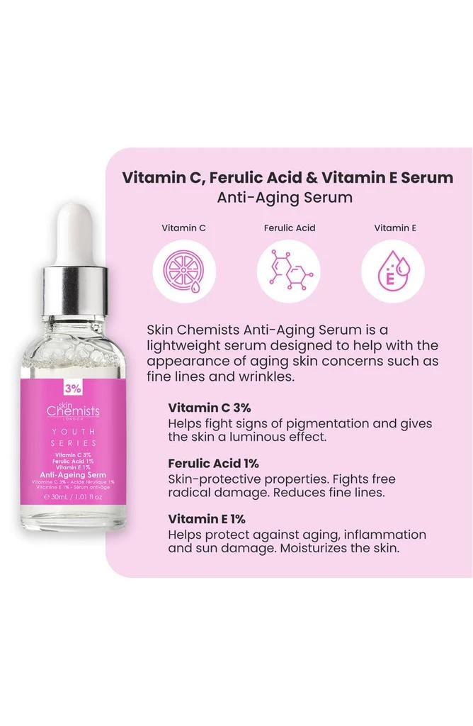 SKINCHEMISTS Anti-Aging Vitamin C, Ferulic Acid & Vitamin E Serum 30ml 4