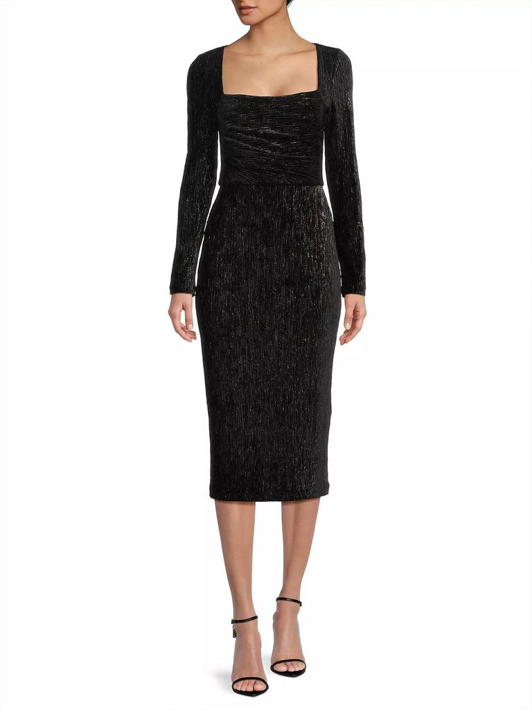 Black Halo Xander Plissé Cocktail Sheath Dress 2