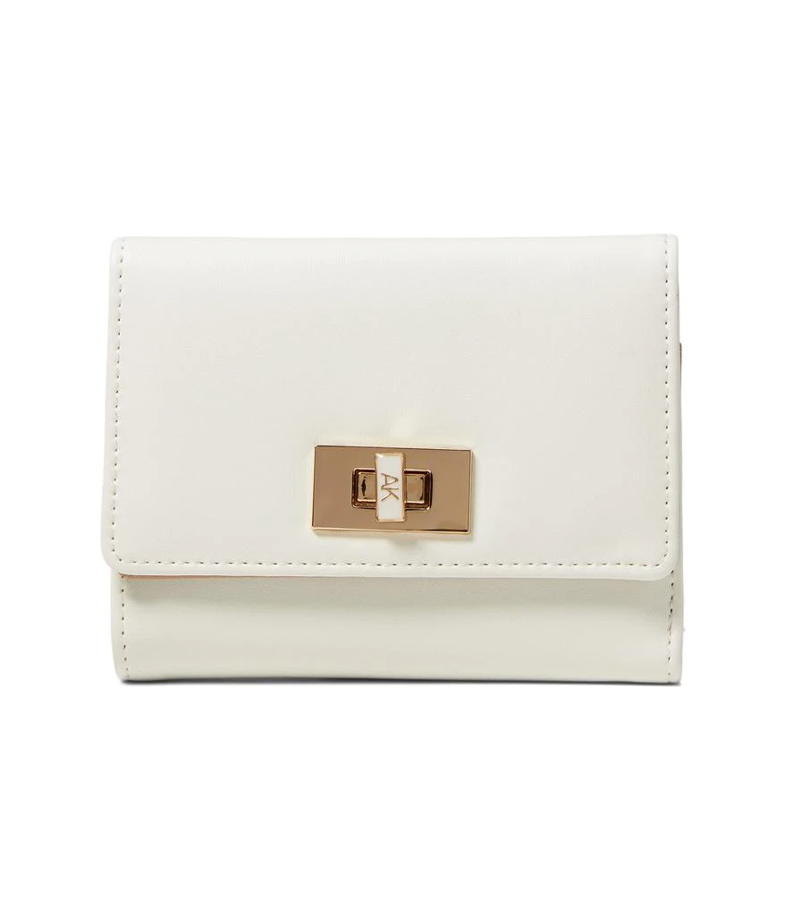 Anne Klein AK Small Flap Wallet With Enamel Filled Turn Lock 1