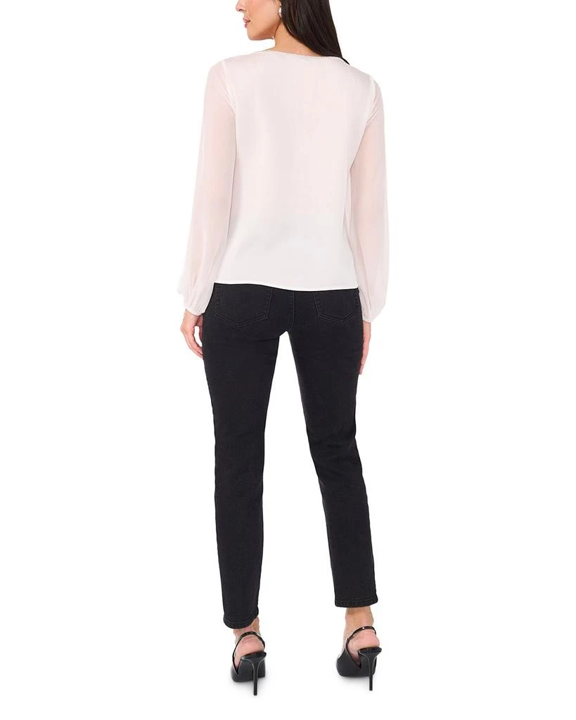 Vince Camuto V Neck Chiffon Sleeve Blouse 3