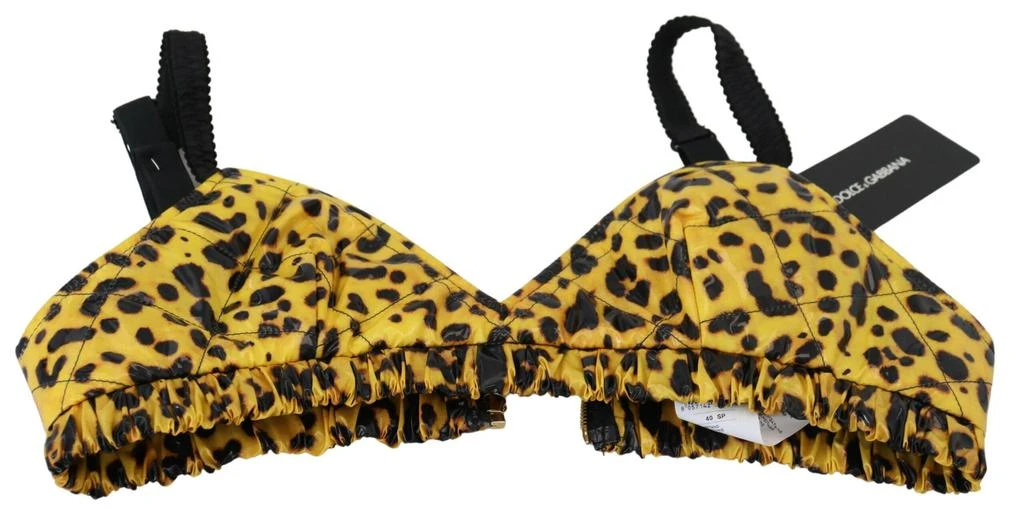 Dolce & Gabbana Dolce & Gabbana Yellow Leopard Cropped Bustier Corset Bra Top 5
