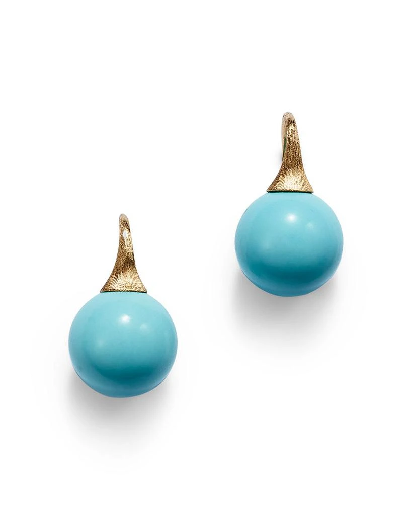 Marco Bicego 18K Yellow Gold Africa Boule Boule Turquoise Drop Earrings 4