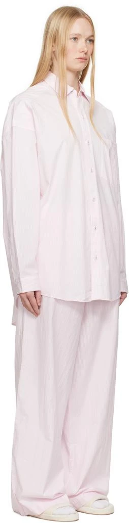 SKIMS Pink & White Cotton Poplin Oversized Sleep Pyjama Set 2