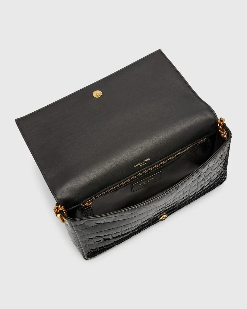 Yves Saint Laurent Kate YSL Clutch Bag in Croc-Embossed Patent Leather 3