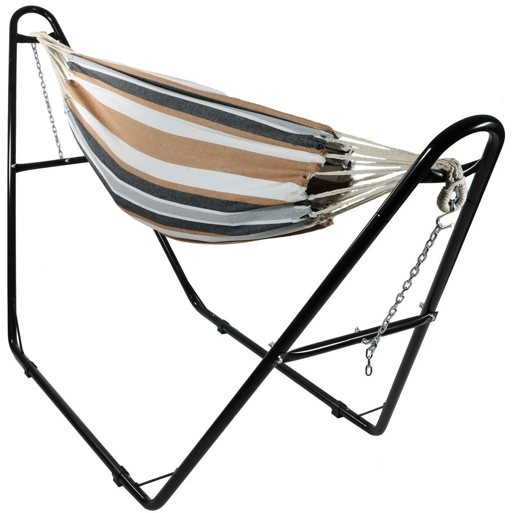 Sunnydaze Large Double Brazilian Hammock with Universal Stand - 450 lb Weight Capacity 7