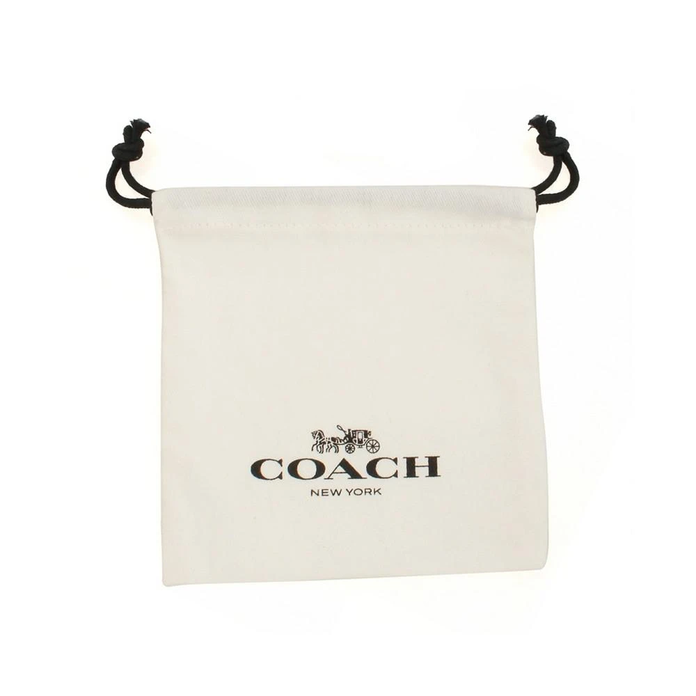 COACH Black Signature Sculpted C Leather Bangle Bracelet 3