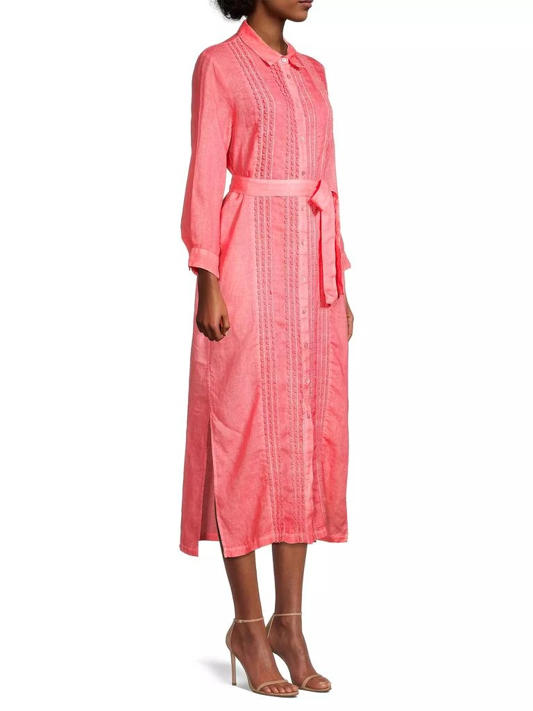 120% Lino Scallop-Trimmed Linen Midi-Shirtdress 4