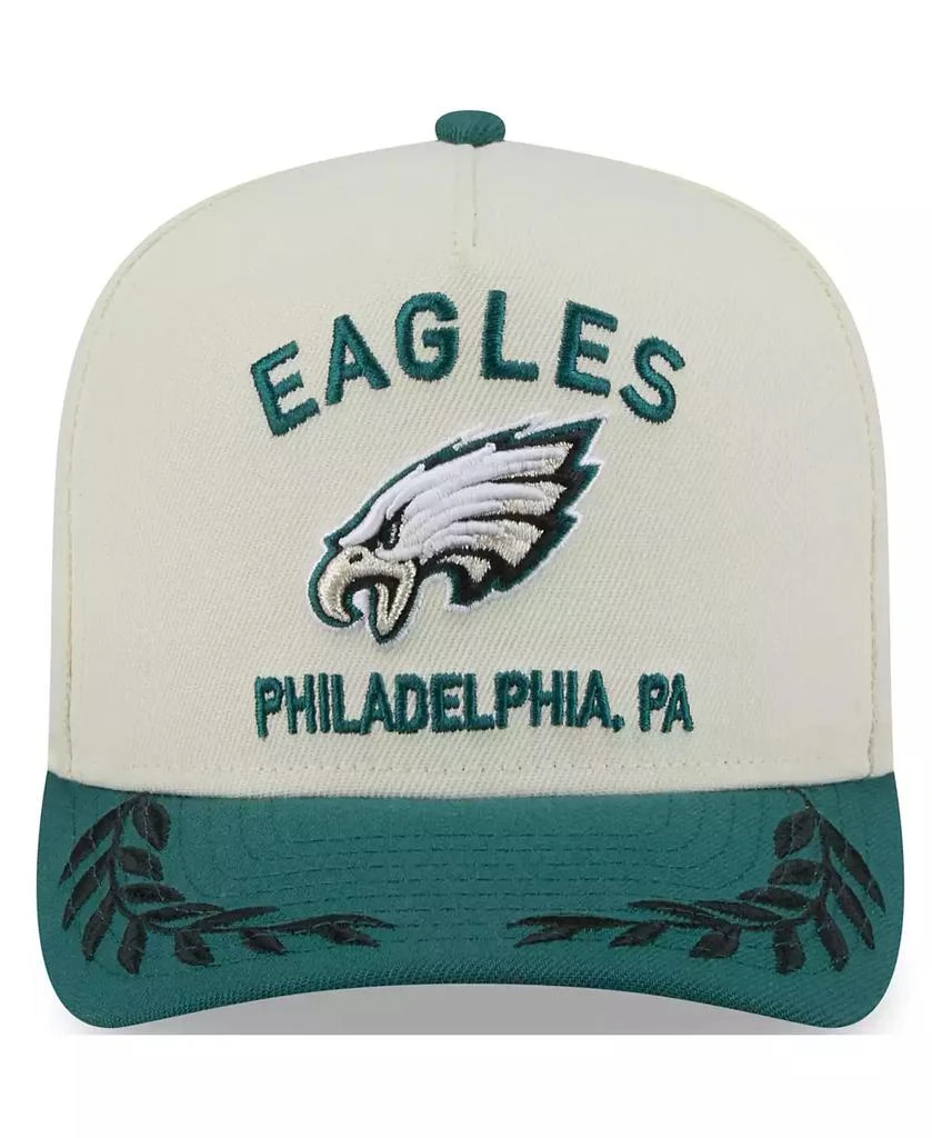New Era Men's Cream/Green Philadelphia Eagles 2025 NFL Draft A-Frame 9FIFTY Snapback Hat 5