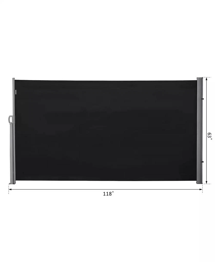 Outsunny Retractable Folding Side Awning Patio Outdoor Privacy Screen with Resistance to UV Rays 
Wind, Black 3