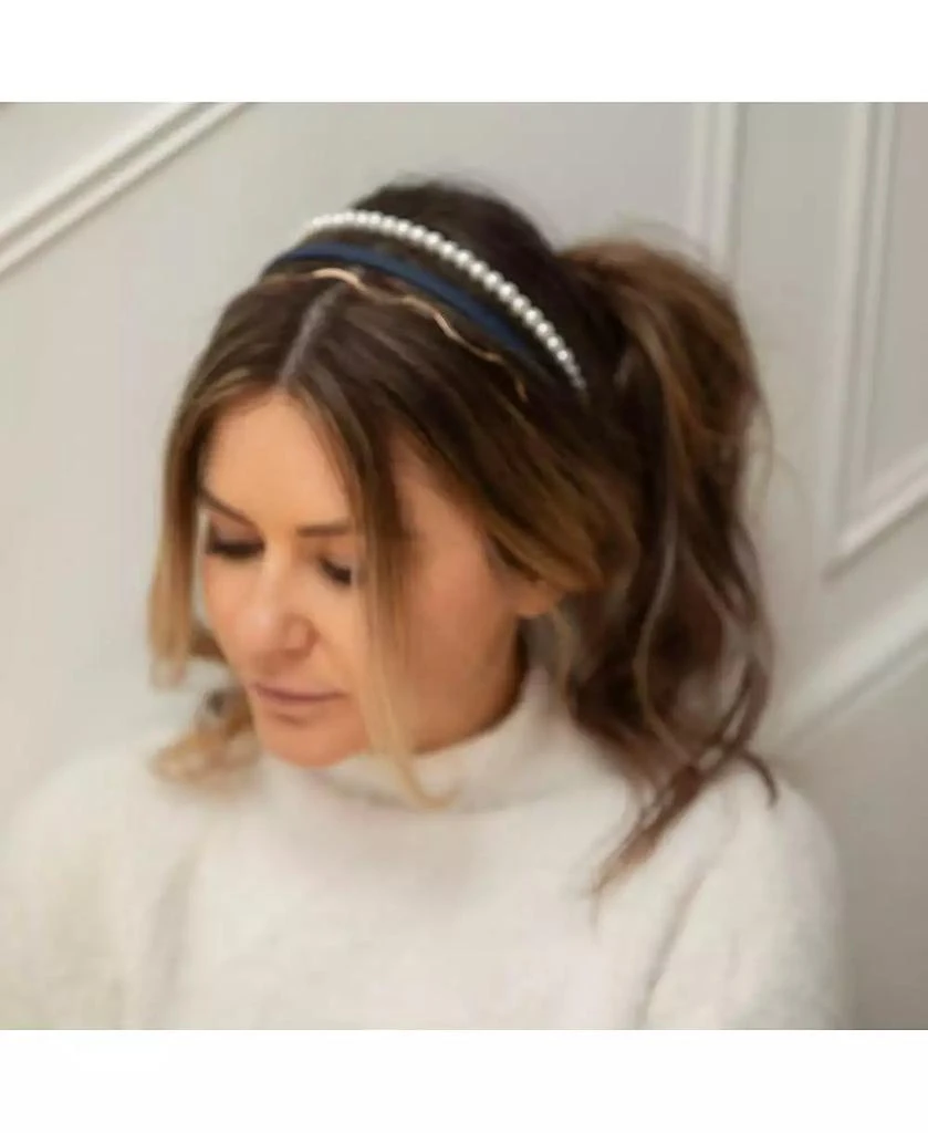 Headbands of Hope Headband Set - Blue + Pearl + Gold 10