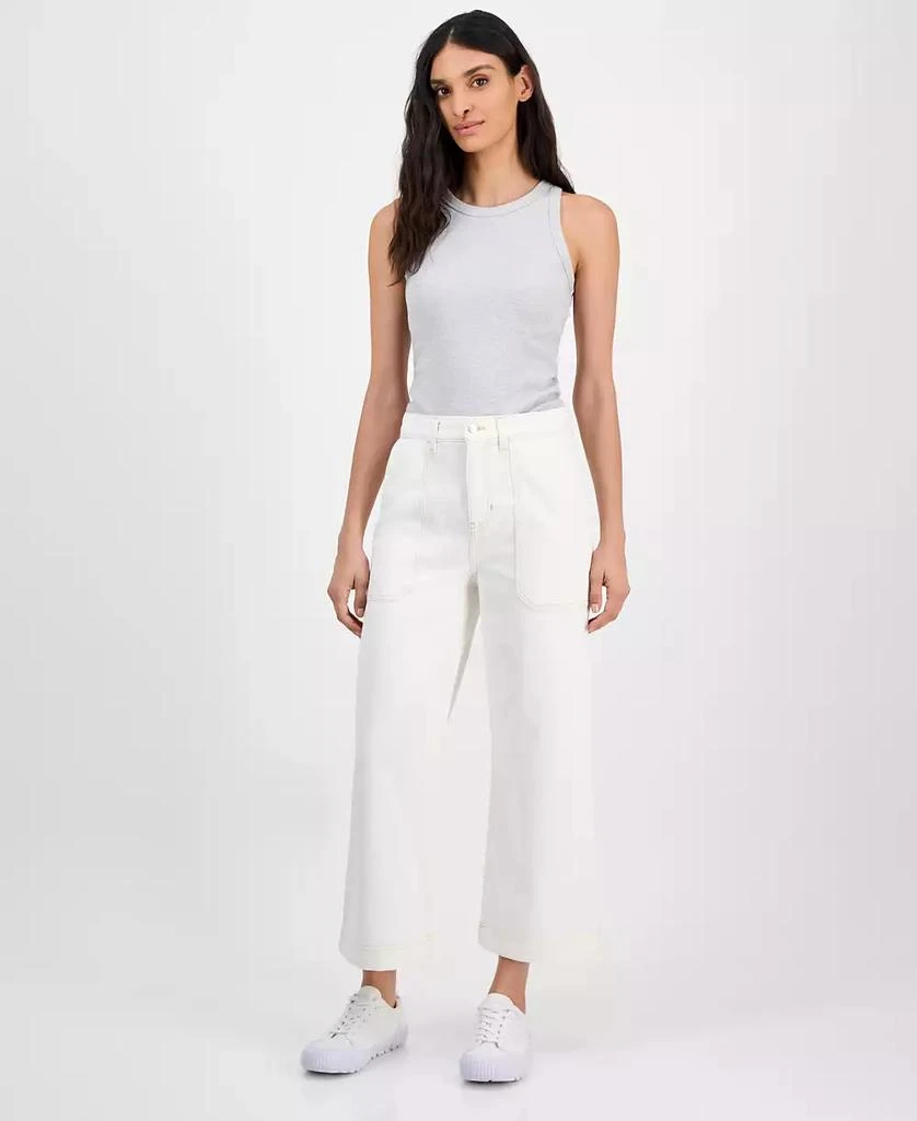 Hugo Boss Women's High-Rise Cropped Wide-Leg Jeans 1