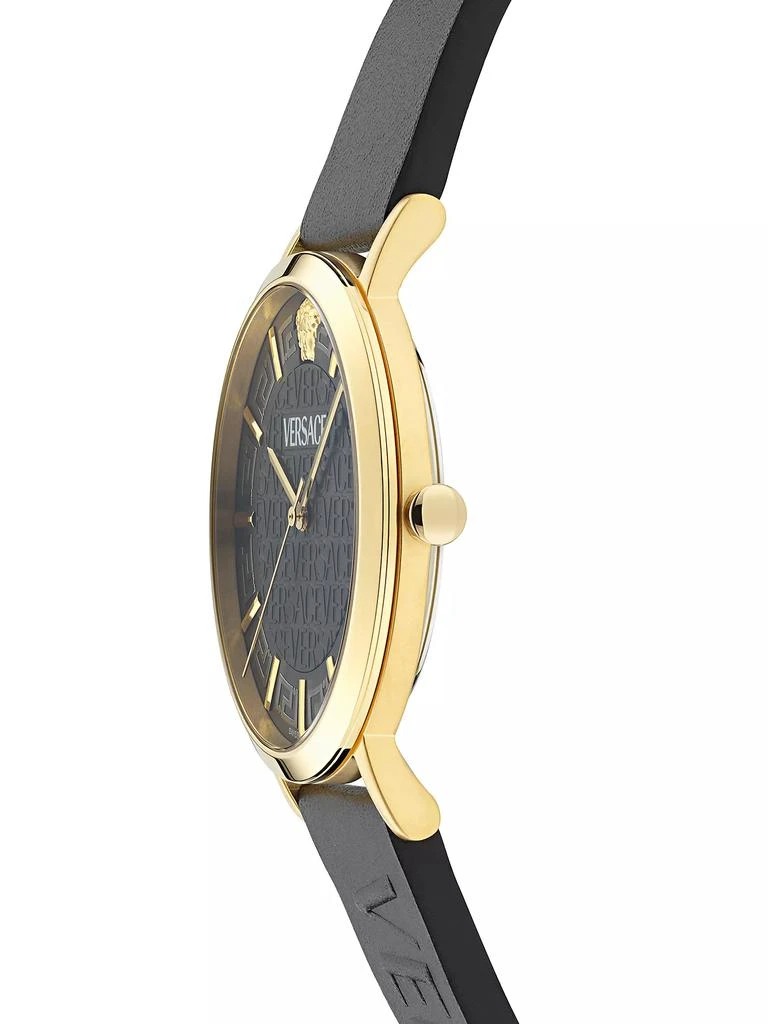 Versace Greca Slim IP Yellow Gold & Leather Strap Watch/40MM 3